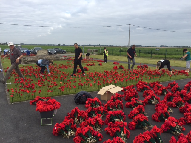 Planting Poppies with French Rotarians July 2016 at Cobbers Day 1