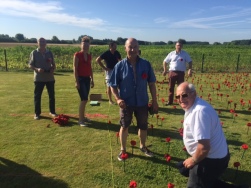 Planting Poppies with French Rotarians July 2016 at Cobbers Day 2